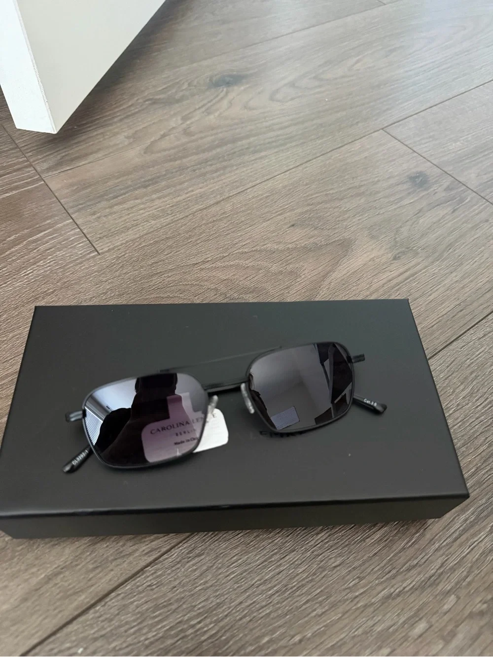 Men’s Carolina Lemke Black Rectangular Sunglasses men’s shades  new